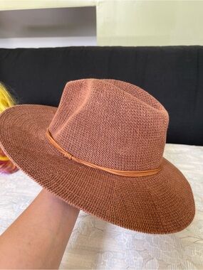 Nordstrom Brown Knit Cotton Hat .